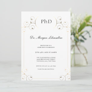 Invitación Elegante Graduación de Oro PhD