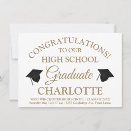 Invitación Elegante graduación de texto de personalizado de o