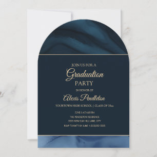Invitación Elegante graduación del Arco de Mármol Azul de la 