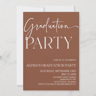 Invitación Elegante Graduación editable Minimalista mínima