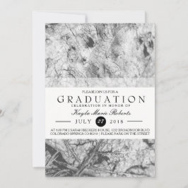 Invitación Elegante graduación en blanco y negro