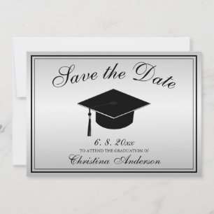 Invitación Elegante graduación Guardar el guión de fecha plat