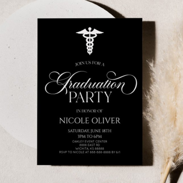 Invitación Elegante Graduación Médica del Caducto (Subido por el creador)