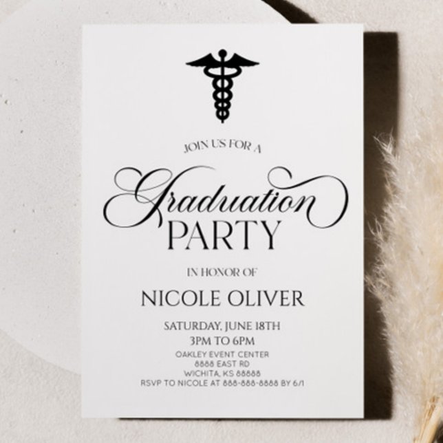 Invitación Elegante Graduación Médica del Caducto (Subido por el creador)