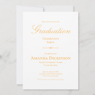 Invitación Elegante graduación minimalista de fotos Amarillo