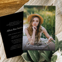 Elegante graduación Minimalista en blanco negro