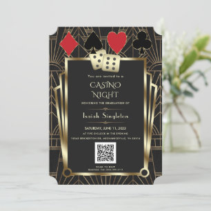Invitación Elegante graduación nocturna del Casino de Las Veg