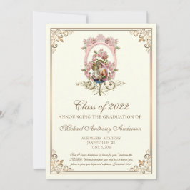 Invitación Elegante Graduación Religiosa Maria Católica