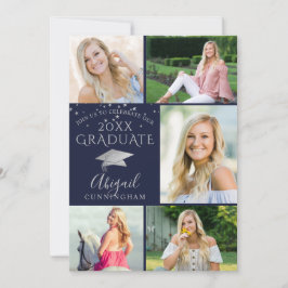 Invitación Elegante graduado de Collage de fotos de la Marina