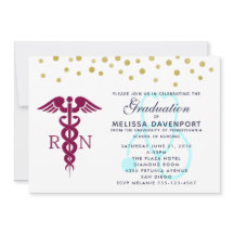 Elegante graduado de Enfermería de Caduceus y Stet