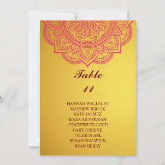 Invitación Elegante gráfico de asientos Boda de paisley dorad