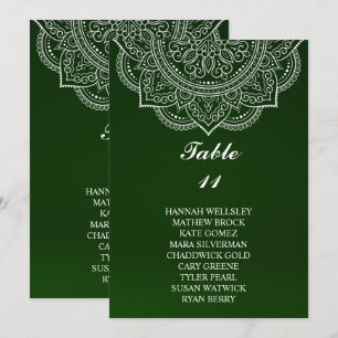 Invitación Elegante gráfico de asientos de Boda de Emerald Pa