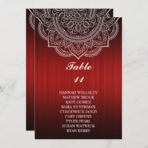 Elegante gráfico de asientos de Boda de Red Paisle