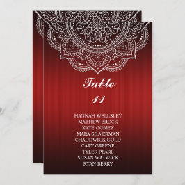 Invitación Elegante gráfico de asientos de Boda de Red Paisle