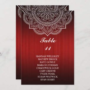 Invitación Elegante gráfico de asientos de Boda de Red Paisle