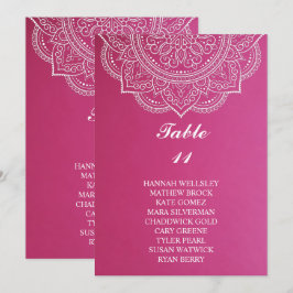 Invitación Elegante gráfico de asientos de Boda rosa paisley