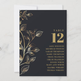 Invitación Elegante gráfico de asientos de mesa dorada