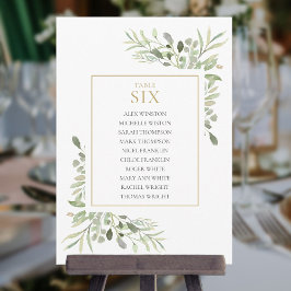 Invitación Elegante gráfico de asientos de mesa número 6 con 