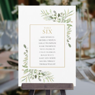 Invitación Elegante gráfico de asientos de mesa número 6 con