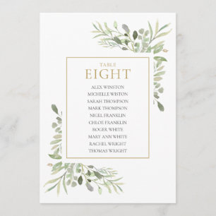 Invitación Elegante gráfico de asientos de mesa número 8 con 