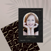 Elegante Gran Tipo Foto Graduación Negro