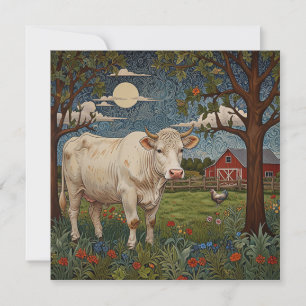 Invitación Elegante granja de vacas boho de moda de campo