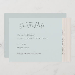 Invitación Elegante Grano De Madera De Sage Azul Salven Al Bo