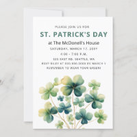Elegante Green Clover Shamrock St Patricks Day