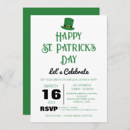 Invitación Elegante Green Shamrock St. Patrick's Day Fiesta