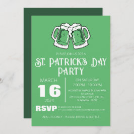 Invitación Elegante Green Shamrock St. Patrick's Day Fiesta