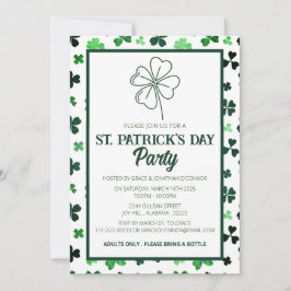 Invitación Elegante Green Shamrock St. Patrick's Day Fiesta