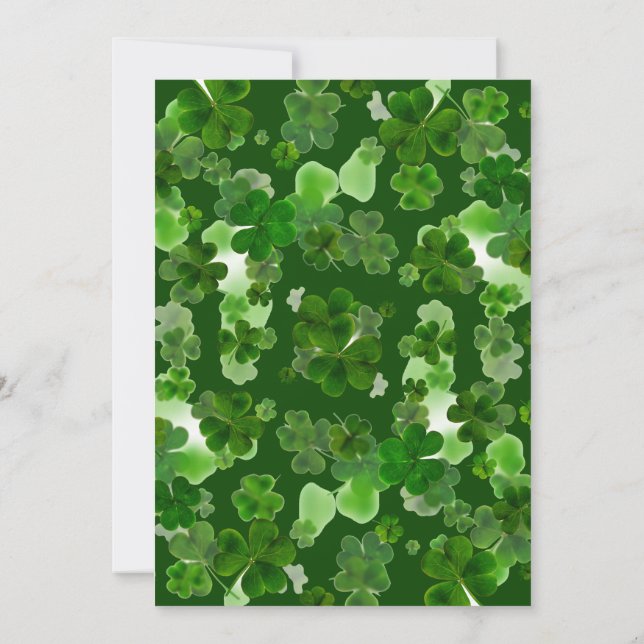 Invitación Elegante Green Shamrock St. Patrick's Day Fiesta (Reverso)