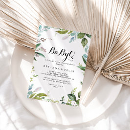Invitación Elegante Greenery BabyQ Baby Shower Barbecue