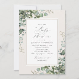 Invitación Elegante Greenery Eucalyptus Baby Shower