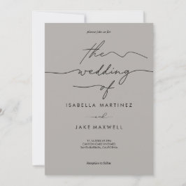 Invitación Elegante gris claro y negro Bodas con letra modern