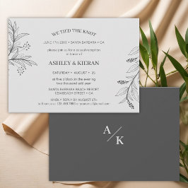 Invitación Elegante gris floral Amarramos la recepción del nu