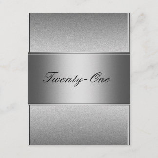 Invitación Elegante gris plateado Metalizado negro 21 cumplea