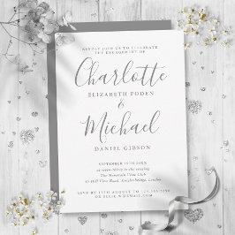 Invitación Elegante grupo de compromiso de escritura de firma