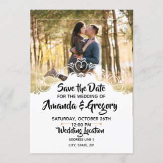 Invitación Elegante Guardar el Boda de fechas