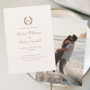 Invitación Elegante Guardar el Naranja de la fecha quemada de