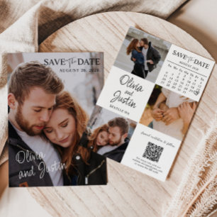 Invitación Elegante Guardar la fecha con el código QR