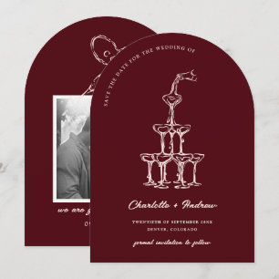 Invitación Elegante guardar la fecha foto de la torre Martini