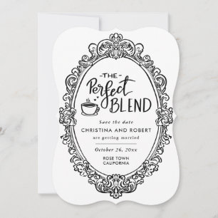 Invitación Elegante Guardar La Fecha   Perfect Blend Coffee L