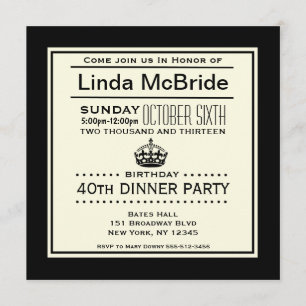 Invitación Elegante guarde el cumpleaños tranquilo