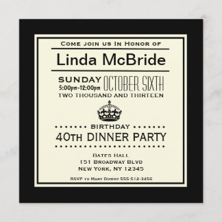 Invitación Elegante guarde el cumpleaños tranquilo