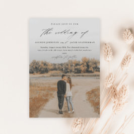 Invitación Elegante guión 2 Boda de superposición de fotos