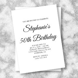 Invitación Elegante guión 50 cumpleaños