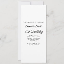 Invitación Elegante guión 50 cumpleaños