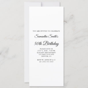Invitación Elegante guión 50 cumpleaños