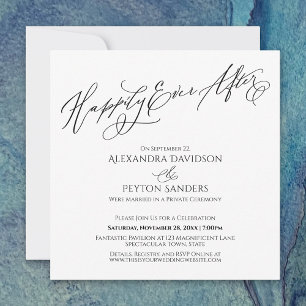 Invitación Elegante Guión Afortunadamente Después De La Simpl